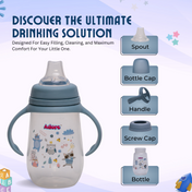 Adore Ireland Wide Neck Soft Spout sipper with Twin Handle-250ml- Blue