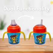 Adore Omega 2 Stage Spout & Straw Sipper with Twin Handle -150 ml - Surfer