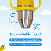 Adore Soi! The Wideneck Silicon Straw with Gravity Ball stainless steel sipper with Sleeve- 250ml Yellow