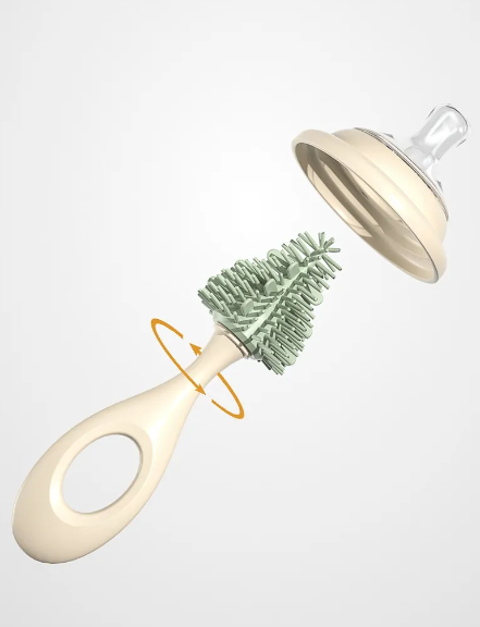 Adore Li'l Tusker 3 in 1 Bottle Cleaning Brush kit with Drying Stand - Green