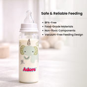 Adore Advanced CONTANGO- The 4 Stage Ventilated Anti-Colic Stem Baby Feeding Bottle- 250ml- White