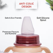 Adore BUNK! Character Hood Glass Spout Sipper with Twin Handle- 125ml- Monkey