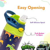 Adore Helios! Double Wall Insulated Stainless Steel Sipper 350ml- Blue Jeep