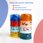 Adore Howdy- The 3 Layered Spill Proof Milk Powder Container - Blue- 120ml