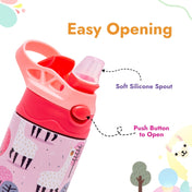 Adore Helios! Double Wall Insulated Stainless Steel Sipper 350ml- Pink Animal