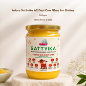 Adore Sattvika A2 Desi Cow Ghee for Babies | Traditional Bilona Process | Pure & Natural | 500g