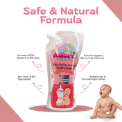 Adore Baby Bottle, Nipple & Vegetable Liquid Cleanser 1000ml- Refill Pack