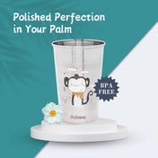 Adore Uno Printed Stainless Steel Tumbler with Spill Proof Lid 300 ml - Brown