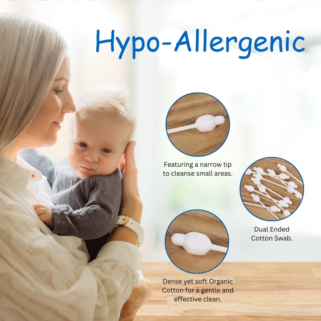 Adore Baby Cotton Swabs with Double Ste,- Pack of 60 Swabs