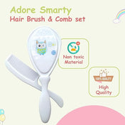 Adore Smarty Baby Hair Brush & Comb Set- Blue Owl