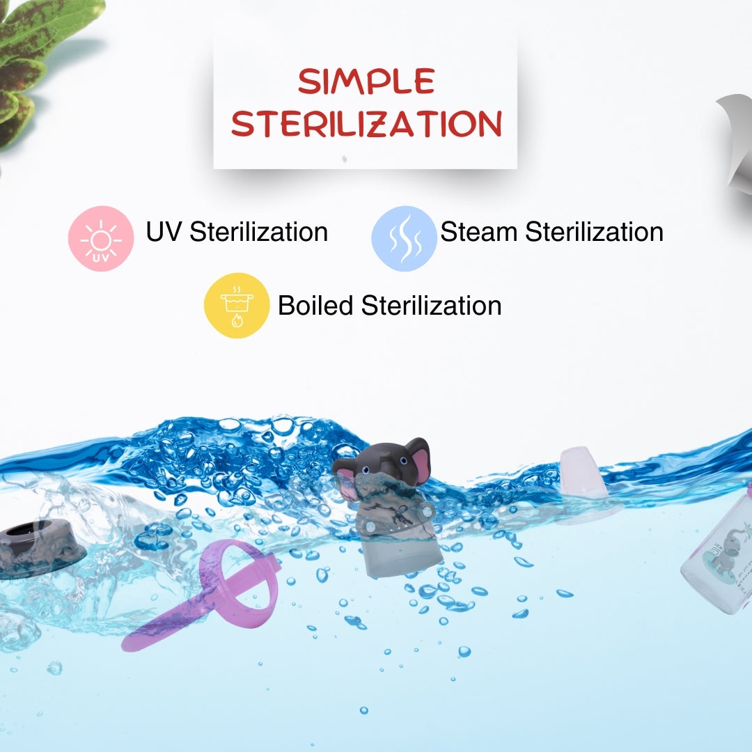 Adore BUNK! Character Hood Glass Spout Sipper with Twin Handle- 125ml- Elephant