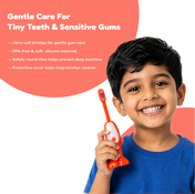 Adore Kids Pop Up Toothbrush with Safety Head Attractive Character - Orange Tiger