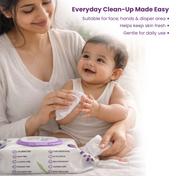Adore Baby Lavender Wet Wipes with Goodness of Aloe-vera- 98% Pure Water- Pack of 72n Wipes* 1 Pack