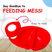 Adore Supper Hero Feeding Bowl with Spoon, Fork & Wooden Masher- Red