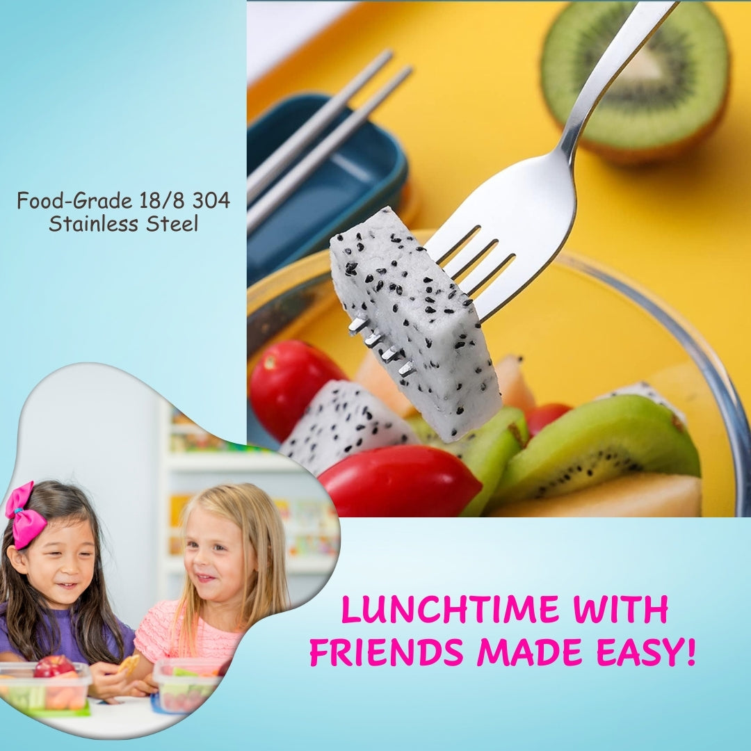 Adore Bon Vivant Portable Cutlery Set with Anti Bacterial Storage Case Sky Blue