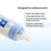 Adore Advanced CONTANGO- The 4 Stage Ventilated Anti-Colic Stem Baby Feeding Bottle- 250ml- Blue