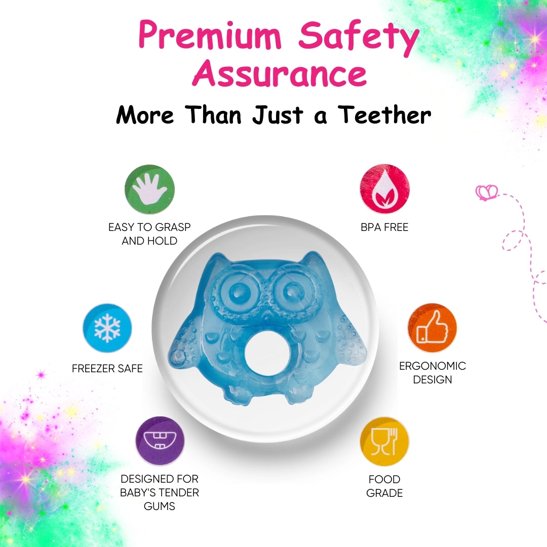 Adore Luscious Water Filled EVA Teethers- Blue Owl -2pack