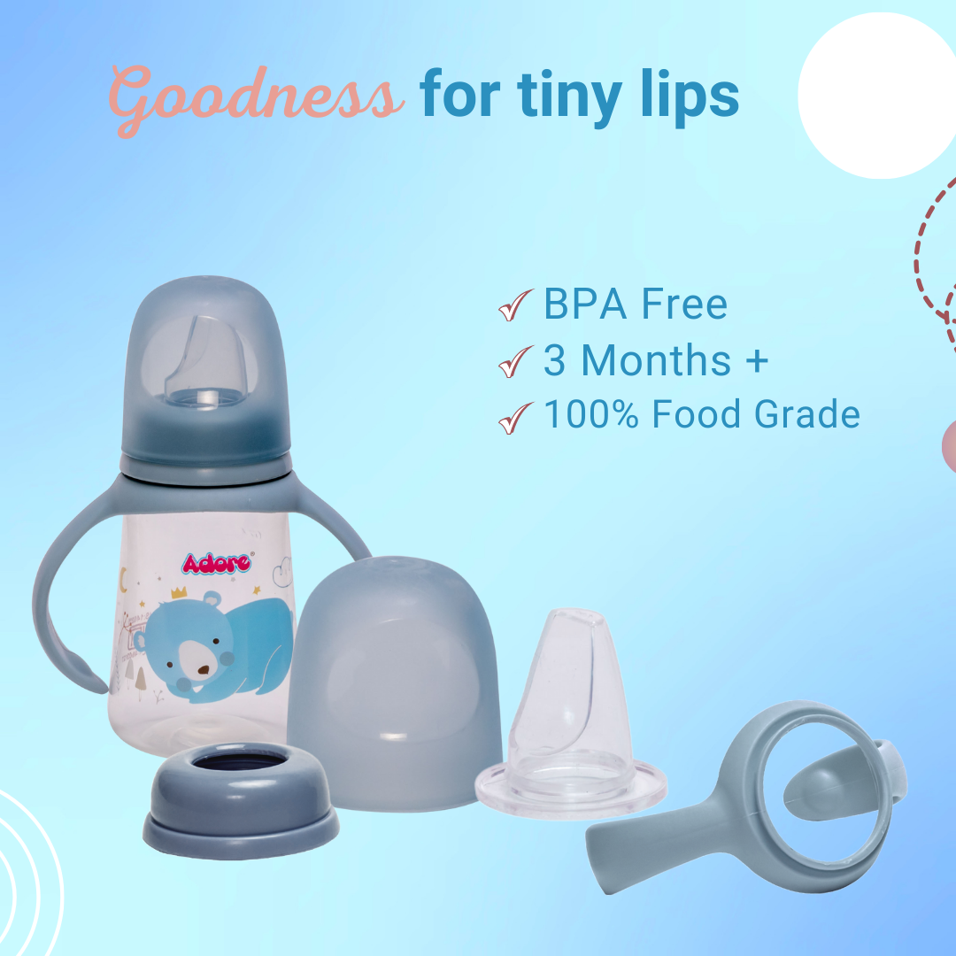 Adore Petite Jr! The Mini Soft Spout Sipper with Twin Handle 150ml - Blue