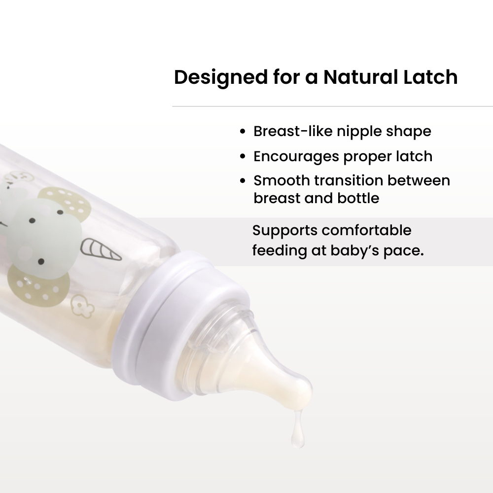 Adore Advanced CONTANGO- The 4 Stage Ventilated Anti-Colic Stem Baby Feeding Bottle- 250ml- White