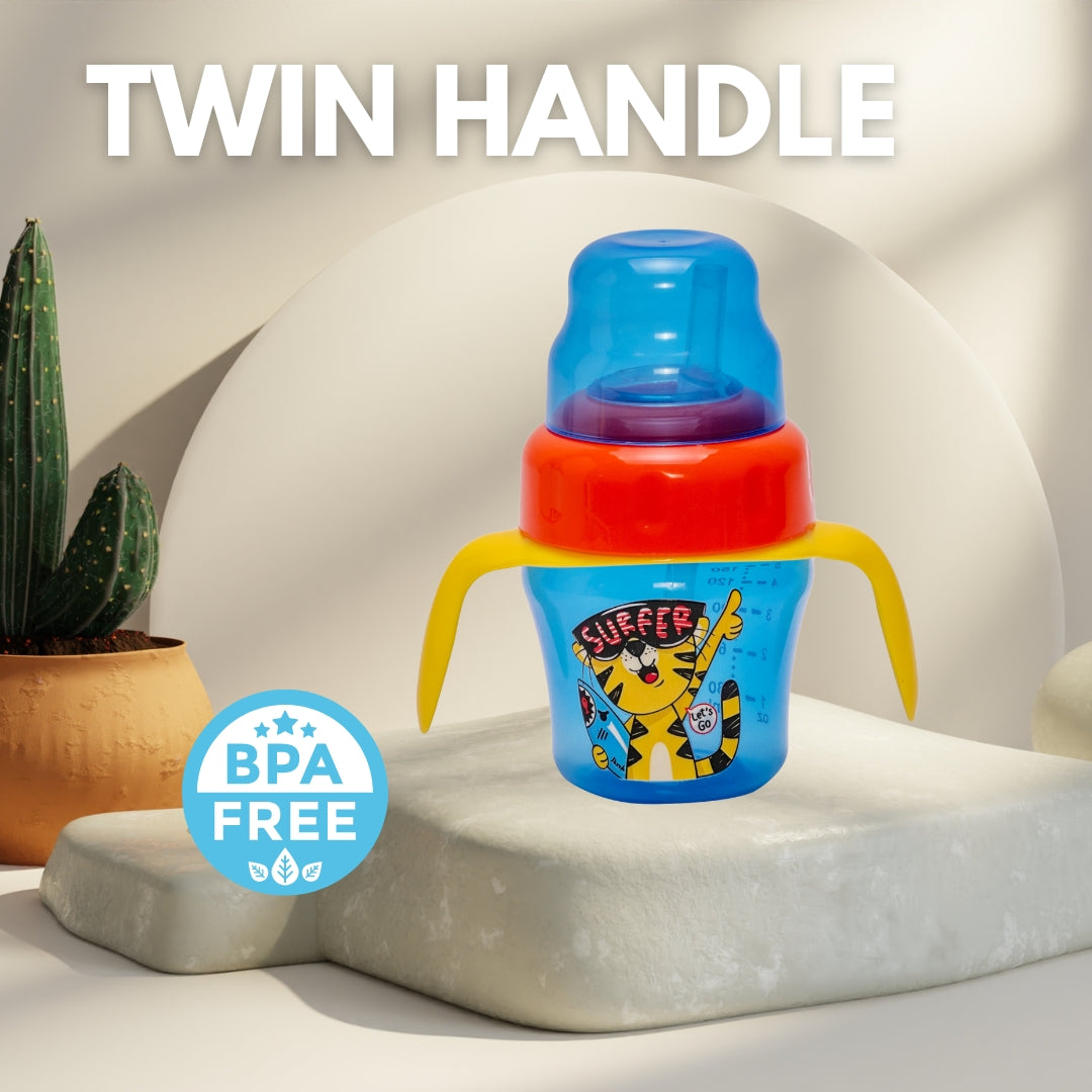 Adore Omega 2 Stage Spout & Straw Sipper with Twin Handle -150 ml - Surfer