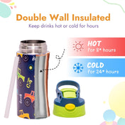 Adore Helios! Double Wall Insulated Stainless Steel Sipper 350ml- Blue Jeep