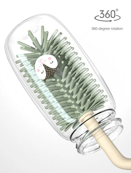 Adore Li'l Tusker 3 in 1 Bottle Cleaning Brush kit with Drying Stand - Green