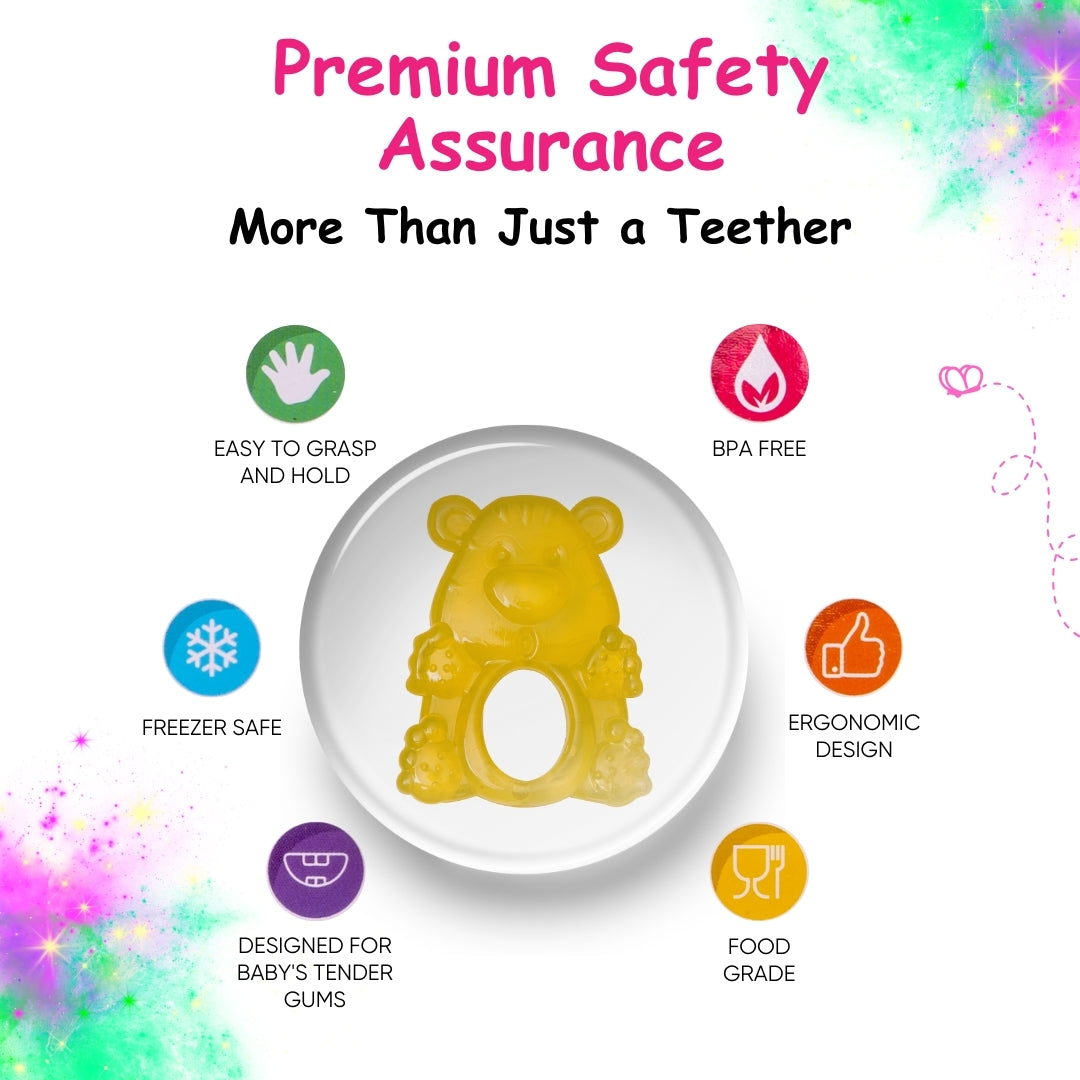Adore Luscious Water Filled EVA Teethers- Yellow Bear -2pack