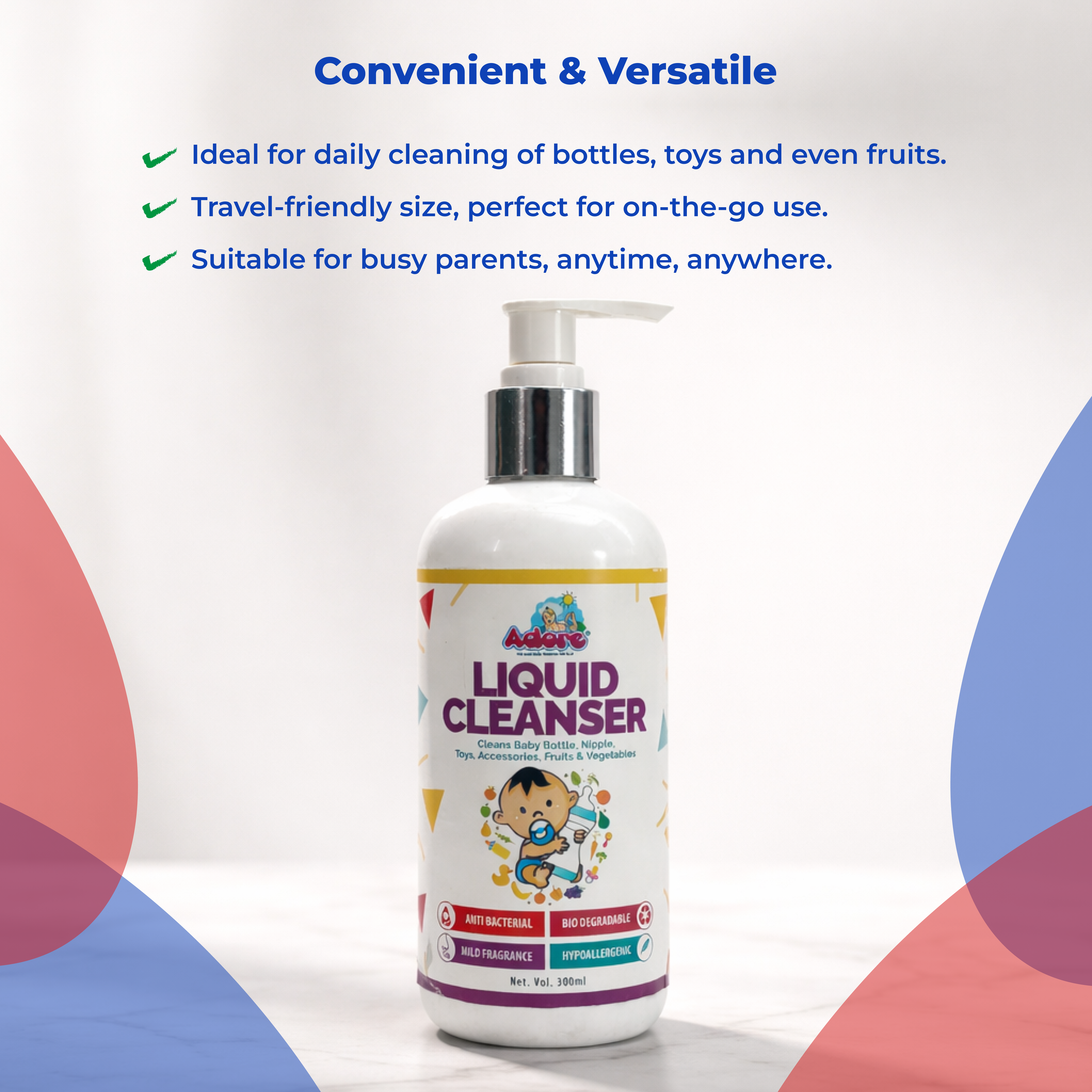 Adore Baby Bottle, Nipple & Vegetable Liquid Cleanser 300ml