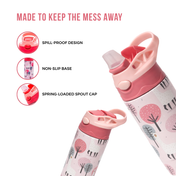 Adore Helios! Double Wall Insulated Stainless Steel Sipper 350ml- Pink Animal