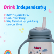 Adore Magnum Opus 4 Stage Wide Neck Feeding Bottle with Twin Handle- Blue