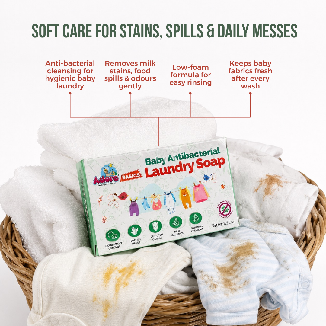 Adore Baby Anti-bacterial Laundry Soap Pack of 3 Pieces - 125 gm Each