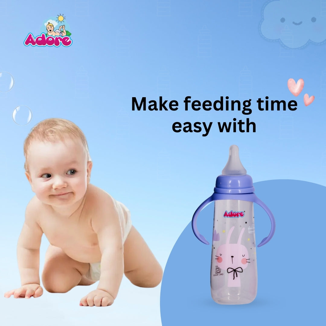 Adore England Narrow Neck Feeding Bottle-250ml - Pink