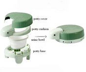 Adore Turtle 4 in 1 Potty Trainer with First Ever Bio Degradable Baby Potty Chair Liner  20 Bags - Green
