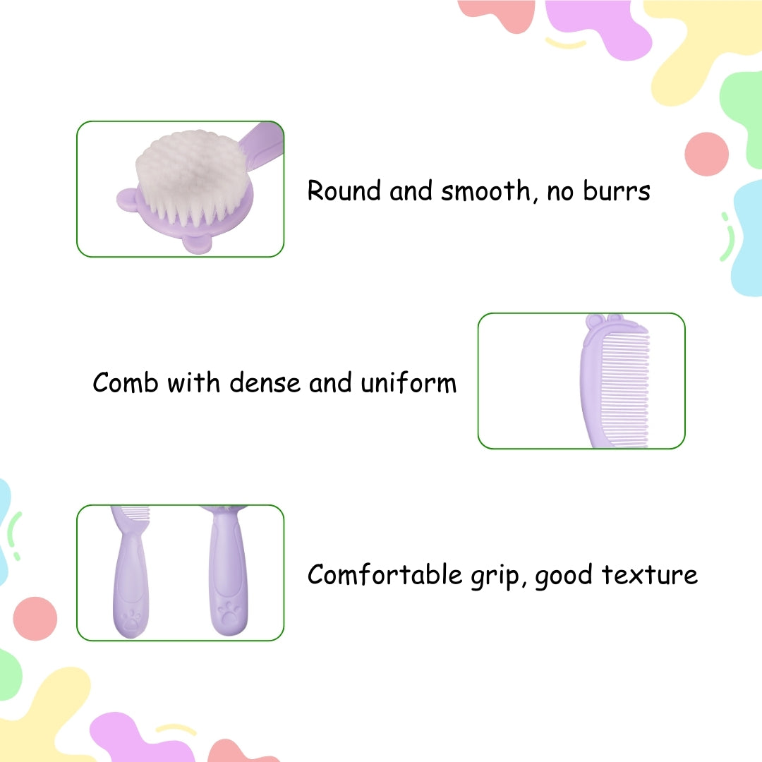 Adore Ted- The Teddy Design Brush and Comb set- Purple