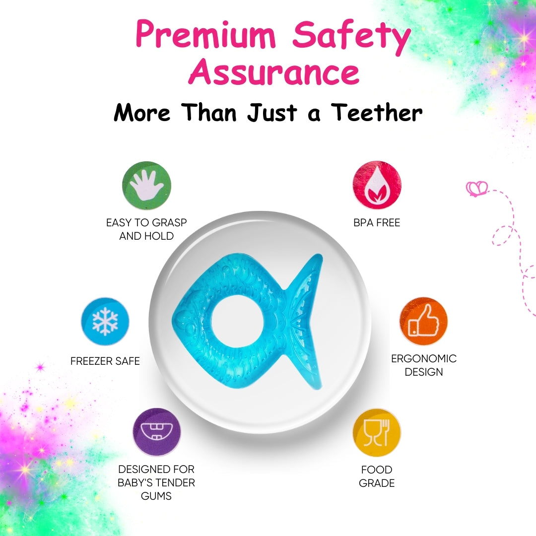 Adore Luscious Water Filled EVA Teethers- Blue Fish -2pack