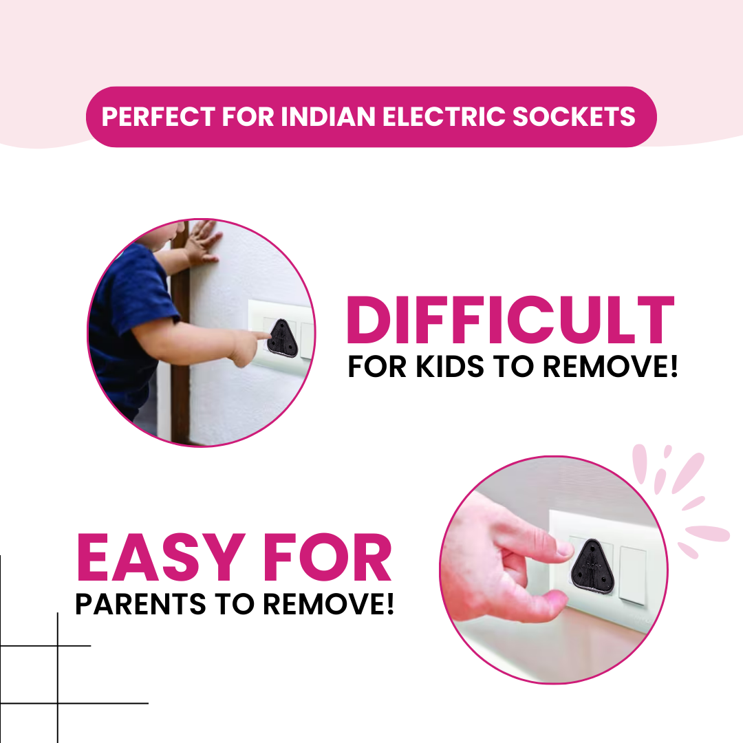 Adore Baby Safety Child Proofing Electrical Socket Cover Set- Pack of 12-Brown