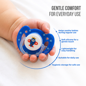 Adore Vento Jr - The Orthodontic Vented Pacifier with Multipurpose Storage Case - Blue