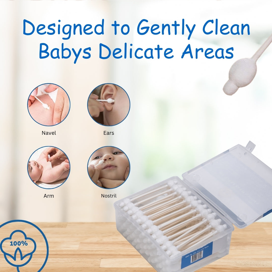 Adore Baby Cotton Swabs with Double Ste,- Pack of 60 Swabs