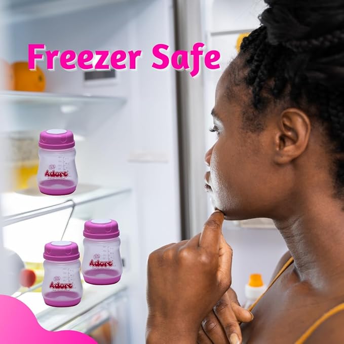 Adore Ahoy Breast Milk Storage Bottles 150ml Each Capacity Pack of 3 - Pink