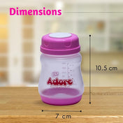Adore Ahoy Breast Milk Storage Bottles 150ml Each Capacity Pack of 3 - Pink