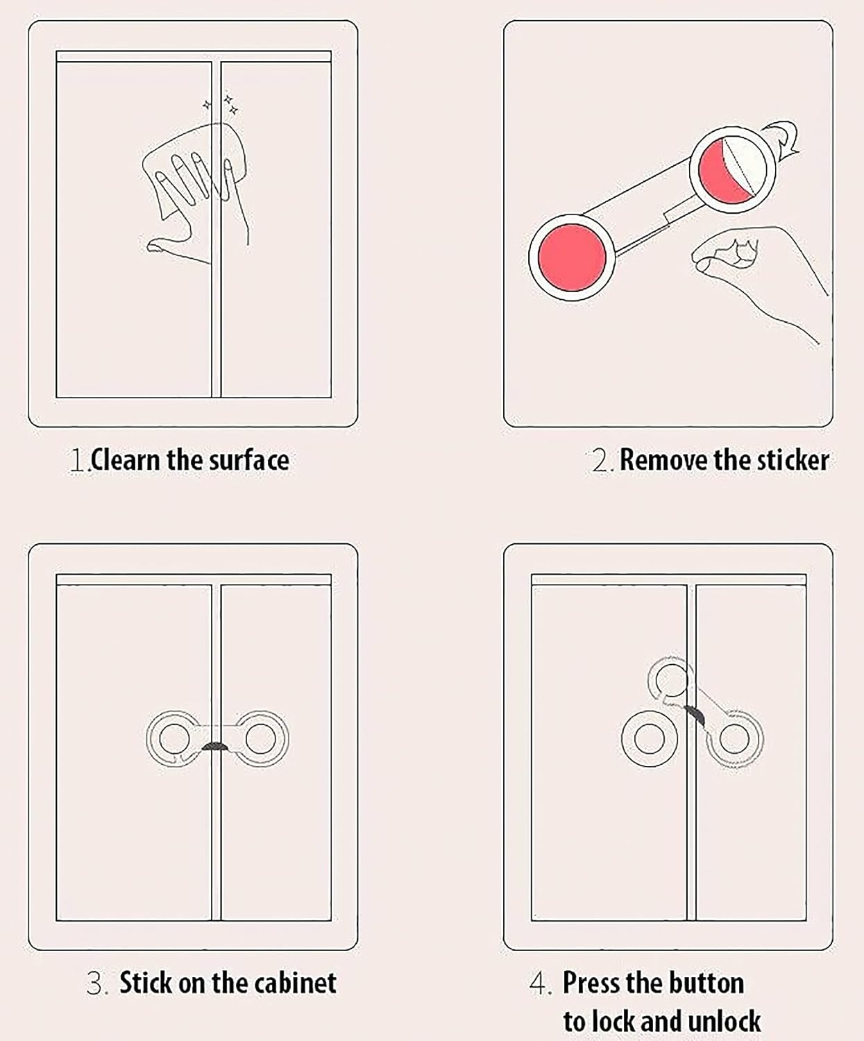 Adore Baby Multipurpose Safety Lock Pack Of 6- White