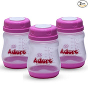 Adore Ahoy Breast Milk Storage Bottles 150ml Each Capacity Pack of 3 - Pink