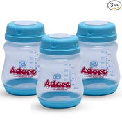 Adore Ahoy Breast Milk Storage Bottles 150ml Each Capacity Pack of 3 - Blue