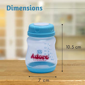 Adore Ahoy Breast Milk Storage Bottles 150ml Each Capacity Pack of 3 - Blue