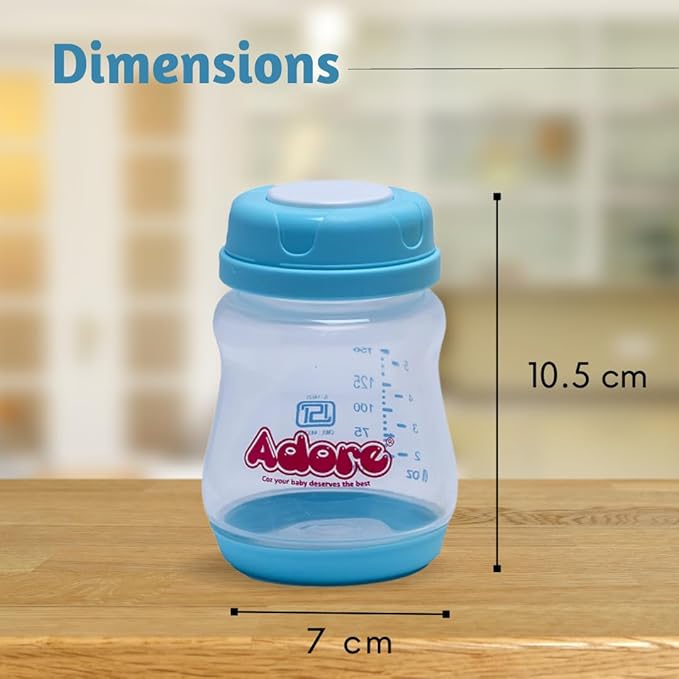 Adore Ahoy Breast Milk Storage Bottles 150ml Each Capacity Pack of 3 - Blue