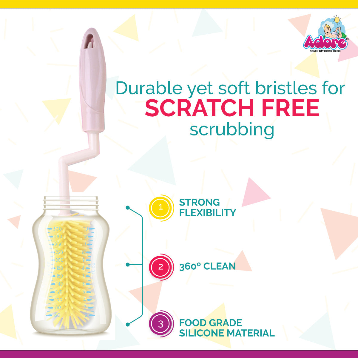 Adore Silicone Scratch Free Bottle Brush
