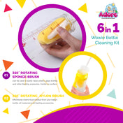 Adore Wowie Bottle Cleaning Kit Pack of 6 - ( Colour May Vary )