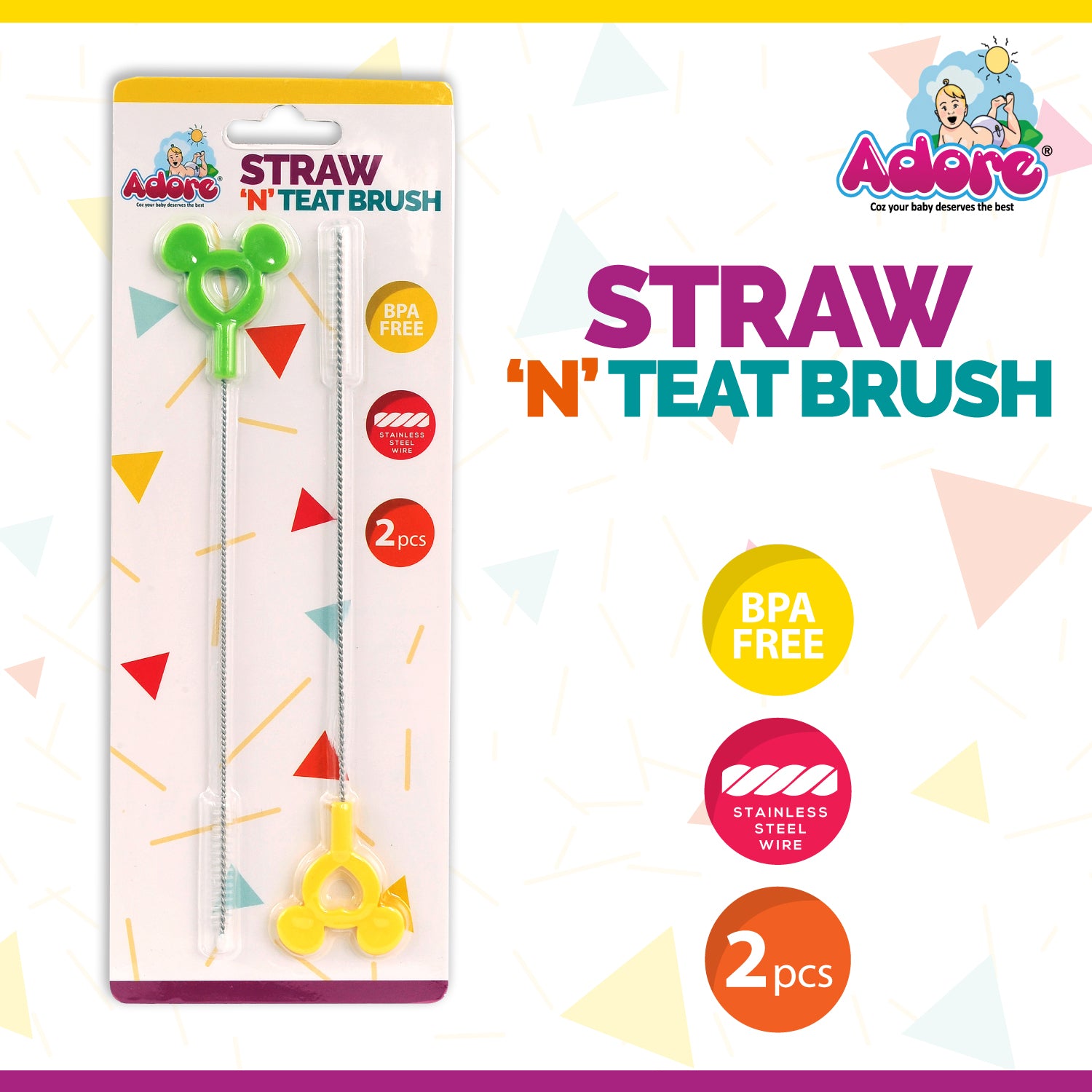 Adore Straw And Teat Brush Pack of 2