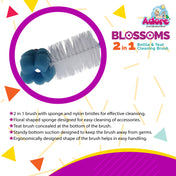 Adore Blossoms 2 in-1 Baby Bottle Cleaning Brush Kit with Silicone Suction Base - Pink