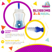 Adore Blossoms 2 in-1 Baby Bottle Cleaning Brush Kit with Silicone Suction Base - Yellow